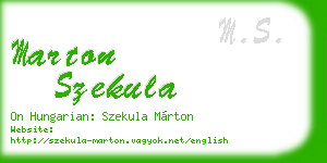 marton szekula business card