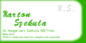 marton szekula business card